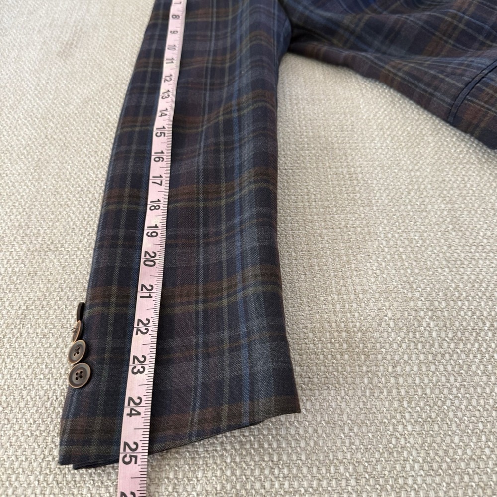 Tallia Men Suit 40R Windowpane Plaid Wool Blend Blazer Sport Coat Jacket - Picture 12 of 12